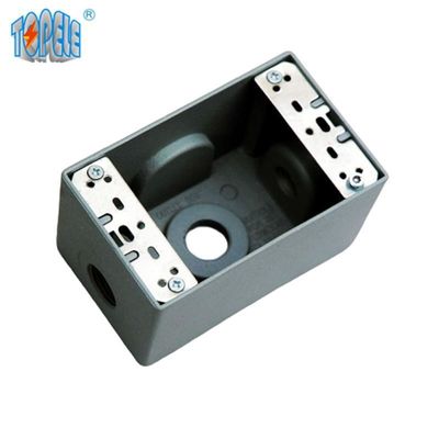 UL Terdaftar 4x2 Kotak Listrik Tahan Cuaca Aluminium Satu / Dua Gang Outlet
