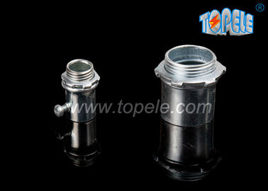 Galvanized Steel Die Cast Zinc Plated Set Screw EMT Pipe Connector / Electrical Metallic Connector