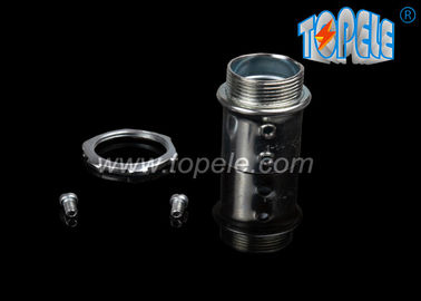 Galvanized Steel Die Cast Zinc Plated Set Screw EMT Pipe Connector / Electrical Metallic Connector