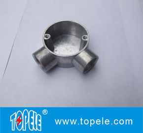 TOPELE 25mm / 32mm BS Saluran Listrik Galvanis Aluminium Kotak Penghubung Lingkaran Untuk Fittings Saluran