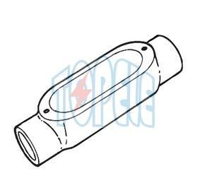 Aluminium Die Cast Conduit Body, Threaded C Type Dengan Tutup / Outlet Box