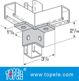 Plat baja Galvanized Strut Channel Connecting Fitting Unistrut Channel Splice / Angle Fittings ISO