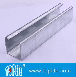 Saluran biasa41x25mm, 41x35mm Pre-galvanis Perforated Plain / Slotted Strut Channel Saluran Unistrut Baja