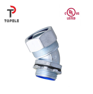 Zinc Liquid Fittings Flexible Fittings Connector Angle 45 Degree NPT UL Daftar DNJ