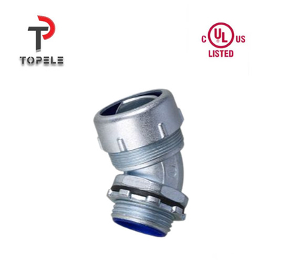 Zinc Liquid Fittings Flexible Fittings Connector Angle 45 Degree NPT UL Daftar DNJ