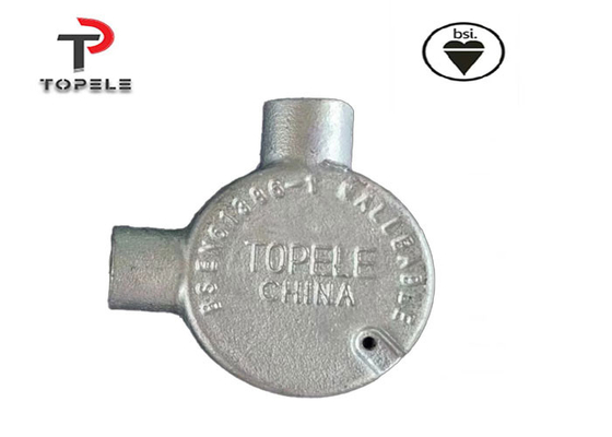Kotak Jalur Penghubung Listrik Galvanis 20mm 25mm Besi Malleable 3 Way Hot Dip