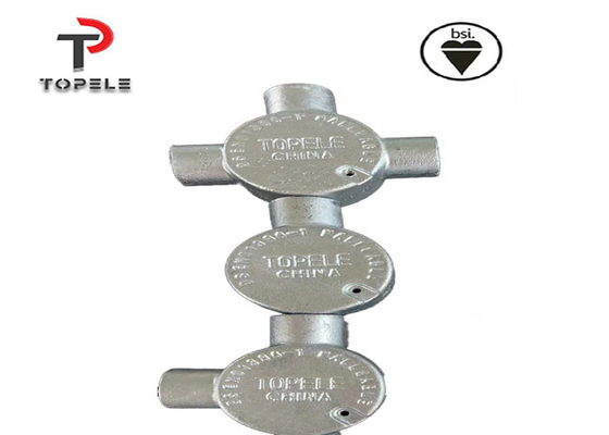 Kotak Jalur Penghubung Listrik Galvanis 20mm 25mm Besi Malleable 3 Way Hot Dip