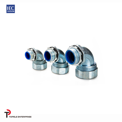 Liquid Tight Quincunx Head Zinc Konektor Sudut 90 Derajat Standar IEC