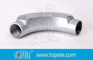 20MM 3 / 4 ′′, 1 ′′ BS4568 GI Iron Elbow Malleable Iron Circular Junction Box dengan Lubang Tapped