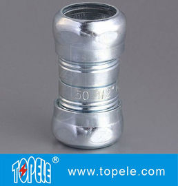Zinc Plated Steel, konektor listrik pipa Fittings EMT Coupling 1/2 Inch Untuk 4 Inch