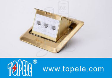 OEM Lantai Socket Outlet Panel persegi Tembaga / Bulat Aluminium Aloy POP Up Type
