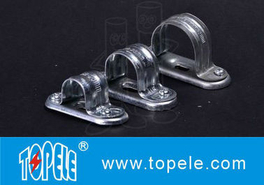 Galvanized Steel Spacer Bar Saddle Dengan Base / 20mm Diameter Conduit Clamp