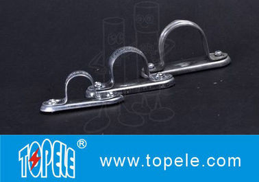 Galvanized Steel Spacer Bar Saddle Dengan Base / 20mm Diameter Conduit Clamp