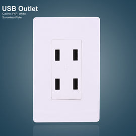 Putih 4 port USB GFCI penerima listrik USB outlet dengan lempeng tanpa sekrup