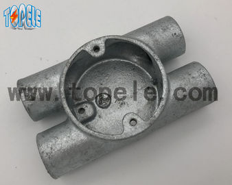 BS4568 Fittings saluran listrik Twin Through Way H Kotak besi lemes 20mm -32mm