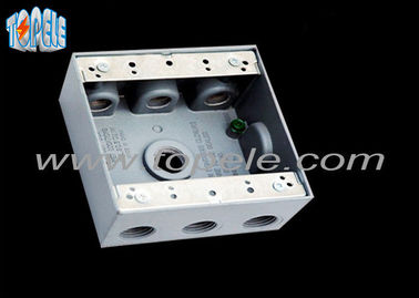 Kotak listrik tahan cuaca persegi 3 lubang satu Gang Outlet Fitting Aksesoris