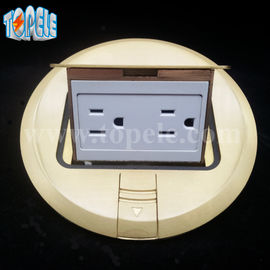 Panel persegi Tembaga / Aluminium Bulat Aloi POP-up Tipe Socket Lantai GFCI Reseptor OEM