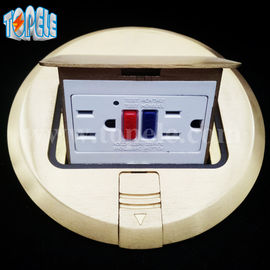 Panel persegi Tembaga / Aluminium Bulat Aloi POP-up Tipe Socket Lantai GFCI Reseptor OEM