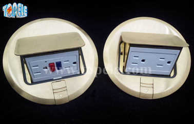 Panel persegi Tembaga / Aluminium Bulat Aloi POP-up Tipe Socket Lantai GFCI Reseptor OEM