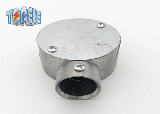 BS 31 Kotak Lingkaran Aluminium Gi Fittings Saluran 3/4 &quot; 1&quot; Kotak Terminal Satu Arah