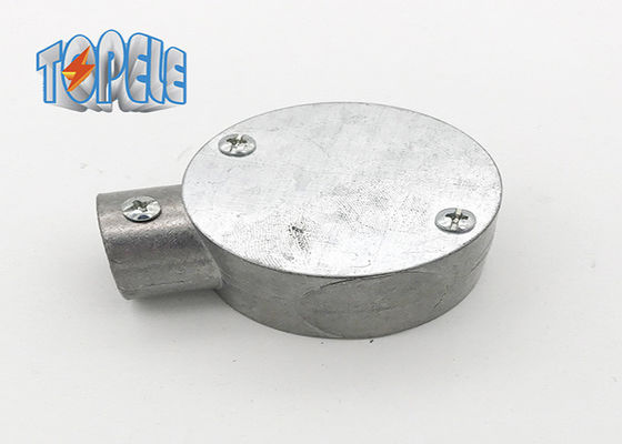 BS 31 Kotak Lingkaran Aluminium Gi Fittings Saluran 3/4 &quot; 1&quot; Kotak Terminal Satu Arah