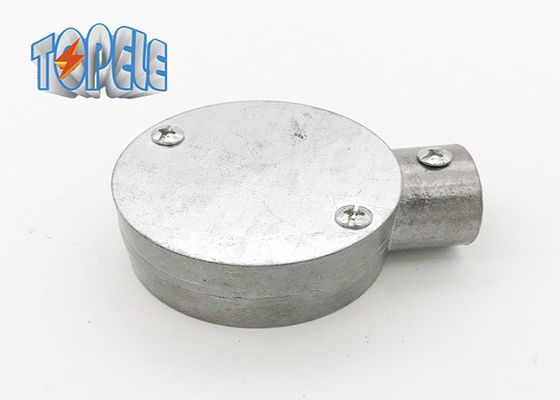 BS 31 Kotak Lingkaran Aluminium Gi Fittings Saluran 3/4 &quot; 1&quot; Kotak Terminal Satu Arah