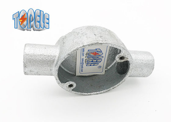 BS4568/BS 31 kotak melingkar dua arah Fitting saluran GI besi/aluminium yang mudah dibentuk