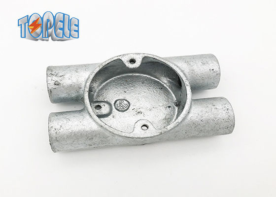 Aksesoris pipa Gi tahan lama BS4568 Bentuk melingkar yang mudah dibentuk Twin Through - H Way Box