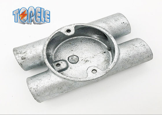 Aksesoris pipa Gi tahan lama BS4568 Bentuk melingkar yang mudah dibentuk Twin Through - H Way Box