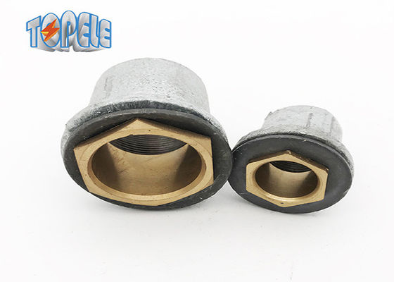 BS Saluran Listrik Flanged Kopling Besi Malleable Dengan Washer Dan Brass Bush