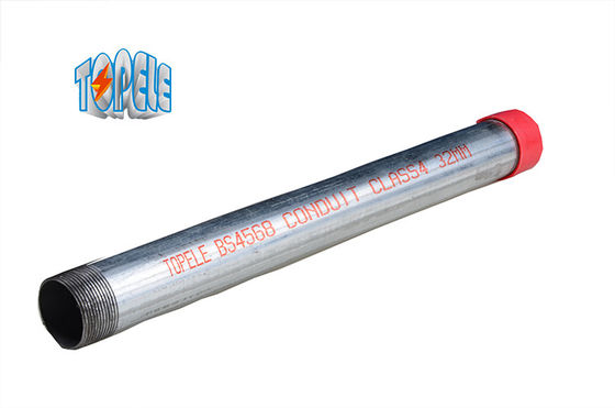 Hot Dip Galvanized Steel BS4568 Saluran Kelas 4 GI Pipe Dengan Kopling Dan Tutup Perlindungan