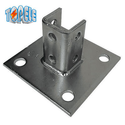 4 lubang saluran tunggal Post Base 13/32" Unistrut Plate