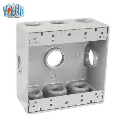 Dua Gang Aluminium 4x4 Waterproof Outlet Box Listrik