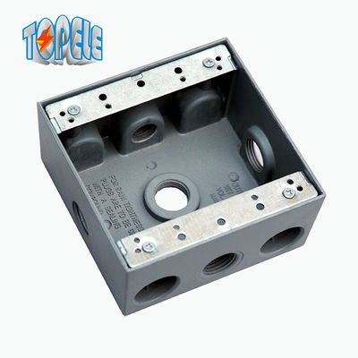UL Terdaftar 4x2 Kotak Listrik Tahan Cuaca Aluminium Satu / Dua Gang Outlet