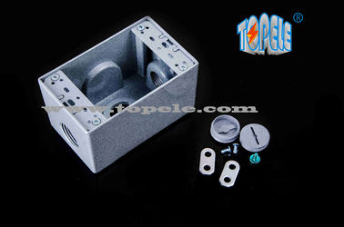 Kotak tahan cuaca aluminium die-cast 3 lubang / 5 lubang kotak outlet gang tunggal die cast metal