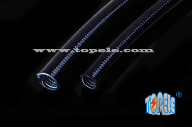 pipa fleksibel bergelombang abu-abu / hitam PVC dilapisi listrik Galvanized Baja Pipa Fleksibel