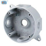 4 "Round 5 Hole Aluminium Weatherproof Kotak Listrik Powder Coat