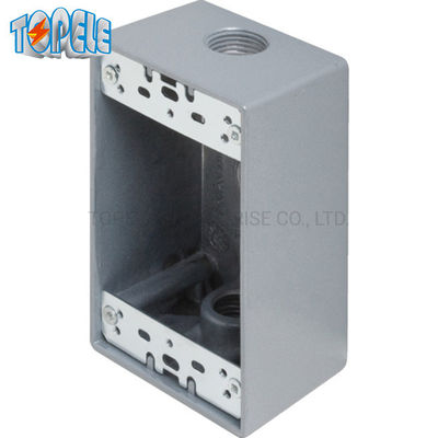 UL terdaftar 4x2 Aluminium One Gang Outlet Box tahan cuaca abu-abu