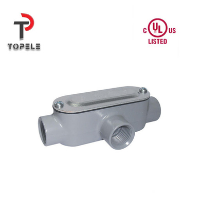 Aluminium berujung die cast rigid conduit body tipe T 1/2" sampai 4"