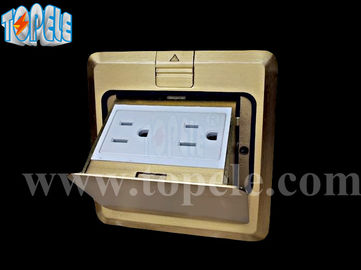 Panel persegi Tembaga / Aluminium Bulat Aloi POP-up Tipe Socket Lantai GFCI Reseptor OEM