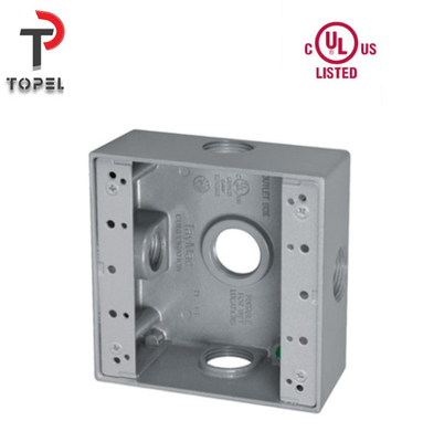2 Gang Outlet Kotak listrik tahan cuaca Aluminium UL Terdaftar